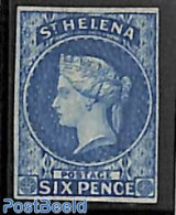 Saint Helena 1856 6d, Queen Victoria ,WM Star, Imperforated, Unused (hinged) - Saint Helena Island