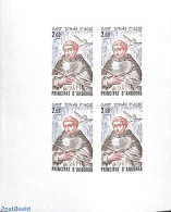 Andorra, French Post 1982 St Thomas Of Aquino 1v, Imperforated Block M/s With 4 Stamps, Mint NH, Nature - Religion - B.. - Nuovi