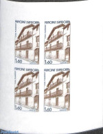 Andorra, French Post 1983 Architecture 1v, Imperforated Block M/s With 4 Stamps, Mint NH, Art - Architecture - Ongebruikt