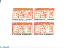 Andorra, French Post 1985 Definitive 1v, Imperforated Block M/s With 4 Stamps, Mint NH - Nuovi