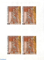 Andorra, French Post 1985 Religious Art 1v, Imperforated Block M/s With 4 Stamps, Mint NH, Religion - Religion - Art -.. - Unused Stamps