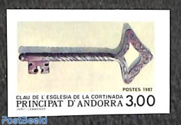 Andorra, French Post 1987 Church Key 1v, Imperforated, Mint NH, Religion - Churches, Temples, Mosques, Synagogues - Nuevos