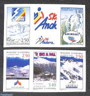 Andorra, French Post 1993 Ski Resorts 5v, Imperforated, Mint NH, Sport - Skiing - Unused Stamps