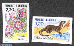 Andorra, French Post 1990 Nature 2v, Imperforated, Mint NH, Health - Nature - Flowers & Plants - Corona/Covid19 - Nuovi