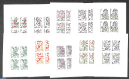 Andorra, French Post 1985 Postage Due, Wild Berries 10v, Imperforated Blocks Of 4 M/s, Mint NH, Nature - Fruit - Other & Unclassified