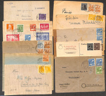 Germany, Federal Republic 1946 Lot With 10 Post-war Postal History Covers Or Cards Deutsche Post, Postal History - Cartas & Documentos