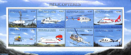Guinea, Republic 1998 Helicopters 8v M/s, Mint NH, Transport - Helicopters - Elicotteri