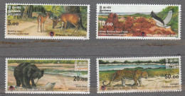 SRI LANKA,  2005, Wilpattu National Park, Fauna, Wild Animals, Set 4 V, , MNH, (**) - Sri Lanka (Ceylan) (1948-...)