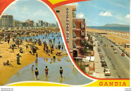 Valencia GANDIA N°127 Plage Baignade Hôtel SAN LUIS Citroën Traction DS Fiat Renault 4L Dauphine En 1977 - Valencia