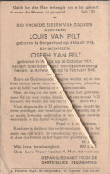 Oorlogsslachtoffer, 1945, Louis-Joseph Van Pelt, Wilrijk, Borgerhout, Antwerpen, 1945 - Images Religieuses