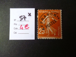 Timbre France Neuf * Préoblitéré N° 57 Cote 4 € - 1893-1947