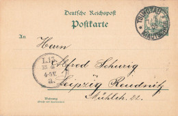 Colonie Allemande Kiautschou Tsingtau Entier Postal Ganzsache Chine China Pour Leipzig Cachet 1905 , Kiautchou - Kiautschou