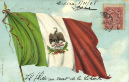 Drapeau Du MEXIQUE  + Beau Timbre RV - México