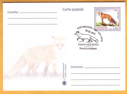 2015 Moldova Moldavie Moldau  FDC  Fauna Wildlife. Postcard With An Original Postage Stamp. Fox. - Moldavië