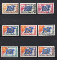 France Service N° 18 à 35 ** Conseil Europe Ensemble 9 Valeurs (voir Détail) - Mint/Hinged