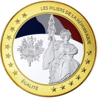 France, Médaille, Les Piliers De La République, Egalité, Cuivre Plaqué - Otros & Sin Clasificación