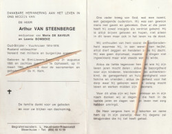 Rijkswachter, Arthur Van Steenberge, De Saveur, Sint-Lievens-Esse, Ophasslet, , Oudstrijder - Vuurkruiser : 1914-18 - Andachtsbilder