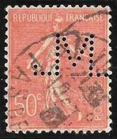 1 04	02	22	N°	199	Perforé	-	M 7	-	SOCIETE DES MINES DE LENS - Used Stamps