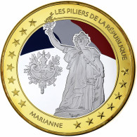France, Médaille, Les Piliers De La République, Marianne, Cuivre Plaqué - Altri & Non Classificati