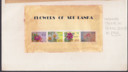 Sri Lanka 1982 Flowers Of Sri Lanka, Unissued Color Imperf Proof, Orchid, Rose, Shrub, Flora, Flower, Presentation Pack, - Sri Lanka (Ceilán) (1948-...)