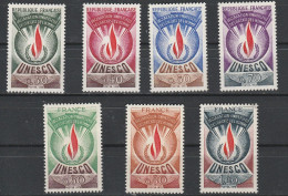 France Service N° 39 à 45 ** UNESCO Déclaration Univ. Droits De L'Homme - Mint/Hinged