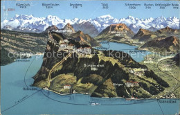 11739345 Buergenstock Panorama Beckenried Stansstad Vitznau Litho Buergenstock - Sonstige & Ohne Zuordnung