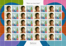 2007 Gibraltar - YouStamps© Stamp Sheet - Personalised "Meet Our New Baby" : 20 X G - MNH - Gibraltar