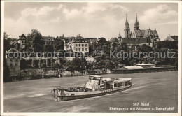 11738735 Basel BS Rheinpartie Muenster Dampfschiff Basel BS - Sonstige & Ohne Zuordnung