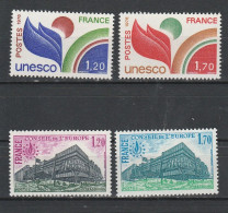 France Service N° 56 à 59 ** UNESCO Et Conseil De L'Europe 1978 - Ongebruikt