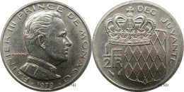 Monaco - Principauté - Rainier III - 1/2 Franc 1979 - SUP/AU58 - Mon6612 - 1960-2001 New Francs