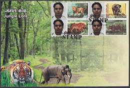 Inde India 2011 FDC MyStamp, Tiger, Elephant, Lion, Rhino, Wildlife, Wild Life, ANimal, Animals, First Day Cover - Covers & Documents