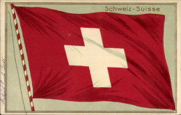 CPA Schweiz, Suisse, Schweizer Landesflagge - Andere & Zonder Classificatie