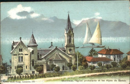 11732925 Montreux VD Eglise Protestante Et Les Alpes De Savoie Montreux - Andere & Zonder Classificatie