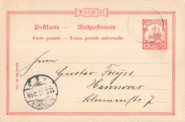 Colonie Allemande Marianen Mariannes Bureau Allemand Carte Entier Postal Allemagne Ganzsache Cachet 1906 Pour Hannover - Marianen