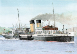 NAVE JEANIE DEANS 1931 - DIPINTO DI MARTIN CONWAY 1987 - MISURA CHIUSO 15X21 CM. APERTO 15X42 CM. - BELLISSIMO VEDI FOTO - Steamers