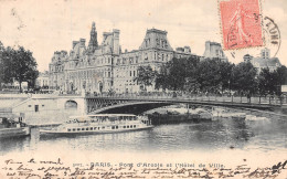 75-PARIS PONT D ARCOLE ET HOTEL DE VILLE-N°T1070-G/0385 - Ponts