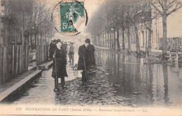 75-PARIS INONDATIONS 1910 BOULEVARD SAINT GERMAIN-N°T1071-C/0179 - Inondations De 1910