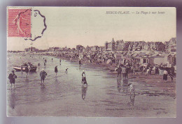 62 - BERCK - PLAGE A MARÉE HAUTE - ANIMÉE - COLORISÉE -  - Berck