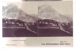 65 - GAVARNIE - LE VILLAGE ET PIC DE SECUGNAC - CARTE STEREO -  - Gavarnie