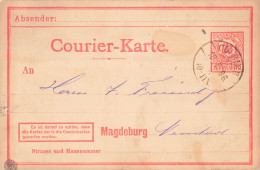 ALLEMAGNE POSTE PRIVEE 1896 Carte Postale Entier Postal Privatpost Courier Karte Magdeburg Ganzsache - Private & Lokale Post
