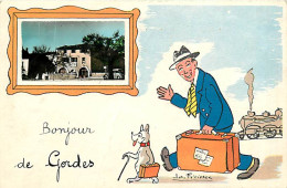84* GORDES  Un Bonjour  (illustree)  CPSM(9x14cm)    MA107,0592 - Gordes