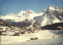 11712932 Inner Arosa Ortsansicht Pferdeschlitten Alpenpanorama Innerarosa - Autres & Non Classés