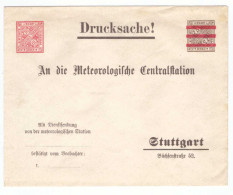 ALLEMAGNE Würtemberg Brief Ganzsache Stationery Lettre Entier Postal Stuttgart Meteorologische Station Meteorologique - Interi Postali