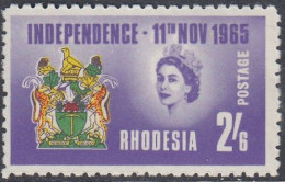 Rhodesia 1965 - Independence: Coat Of Arms - Mi 8 ** MNH [1873] - Rhodesia (1964-1980)