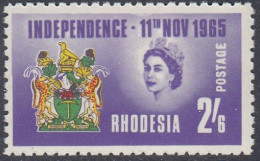 Rhodesia 1965 - Independence: Coat Of Arms - Mi 8 ** MNH [1875] - Rhodesien (1964-1980)