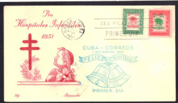 Cuba 301 & 302 FDC Christmas (1951) - FDC