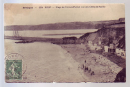 22 - BINIC - PLAGE DE L'AVANT-PORT ET VUE DES COTES DE PORDIC - ANIMÉE - - Binic