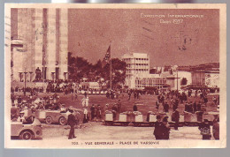 75 - PARIS 1937 - PLACE DE VARSOVIE - EXPOSITION INTERNATIONALE - ANIMÉE - - Exposiciones