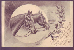 - CARTE ILLUSTRÉE - CHEVAUX EN MEDAILLON - - Cavalli