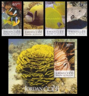 JORDAN 2005 FISH OF THE RED SEA  MARINE LIFE COMPLETE SET WITH MINIATURE SHEET MS MNH - Maritiem Leven